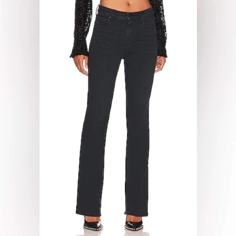 PAIGE Laurel Canyon High Rise Flare Jeans in Black Willow SZ 26 2